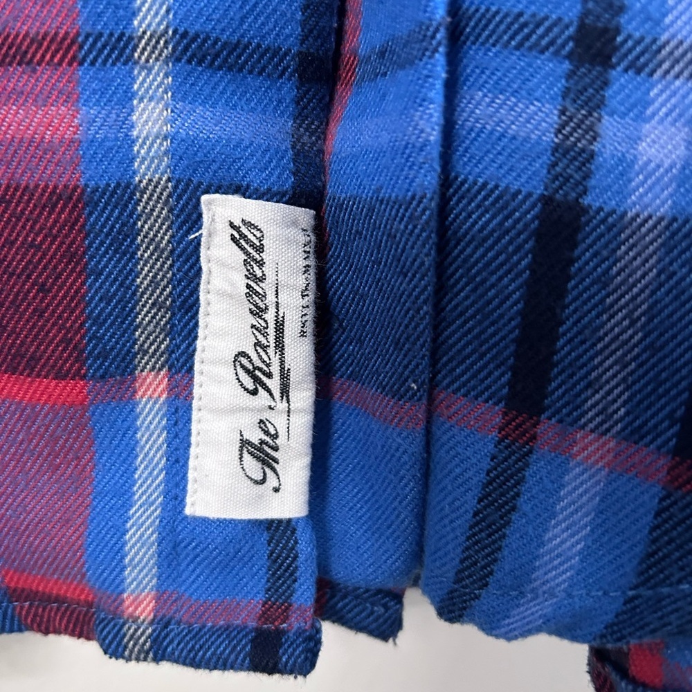 RSVLTS Blue and Red Plaid Flannel Shirt Jacket - Picture 4 of 5